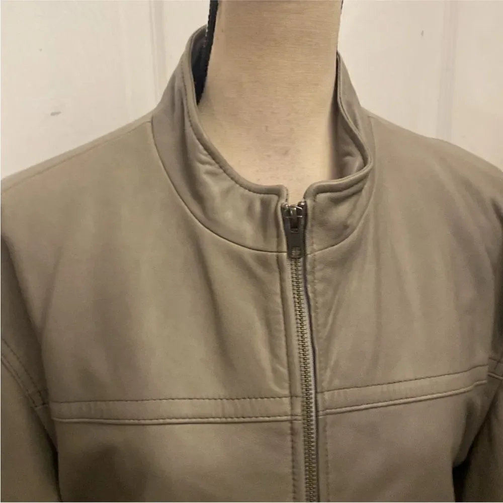 Murano Men's gray genuine Leather Jacket, XL